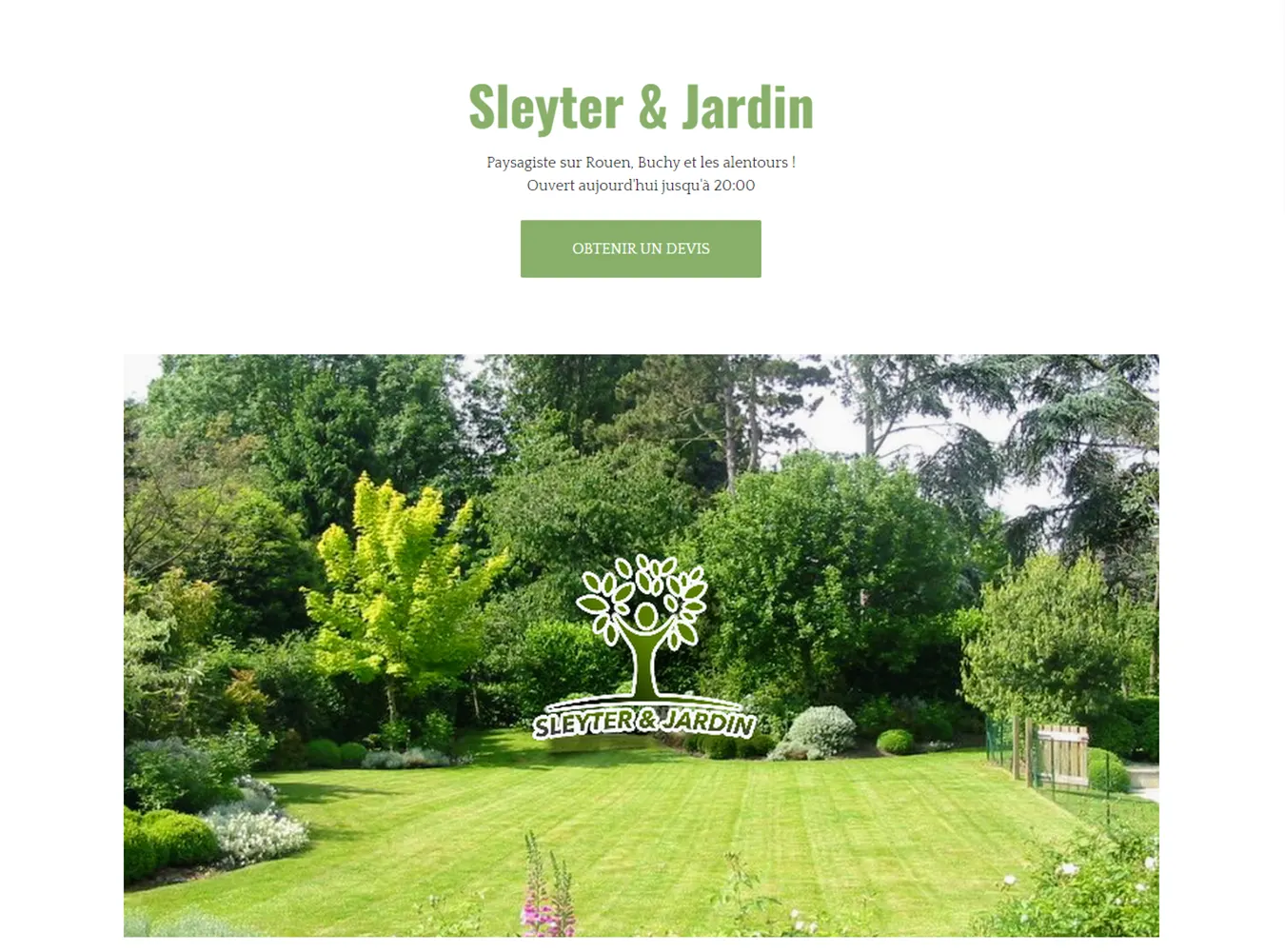 sleyter-jardin.com - Avant la refonte du site Internet OnePage par Swebetech